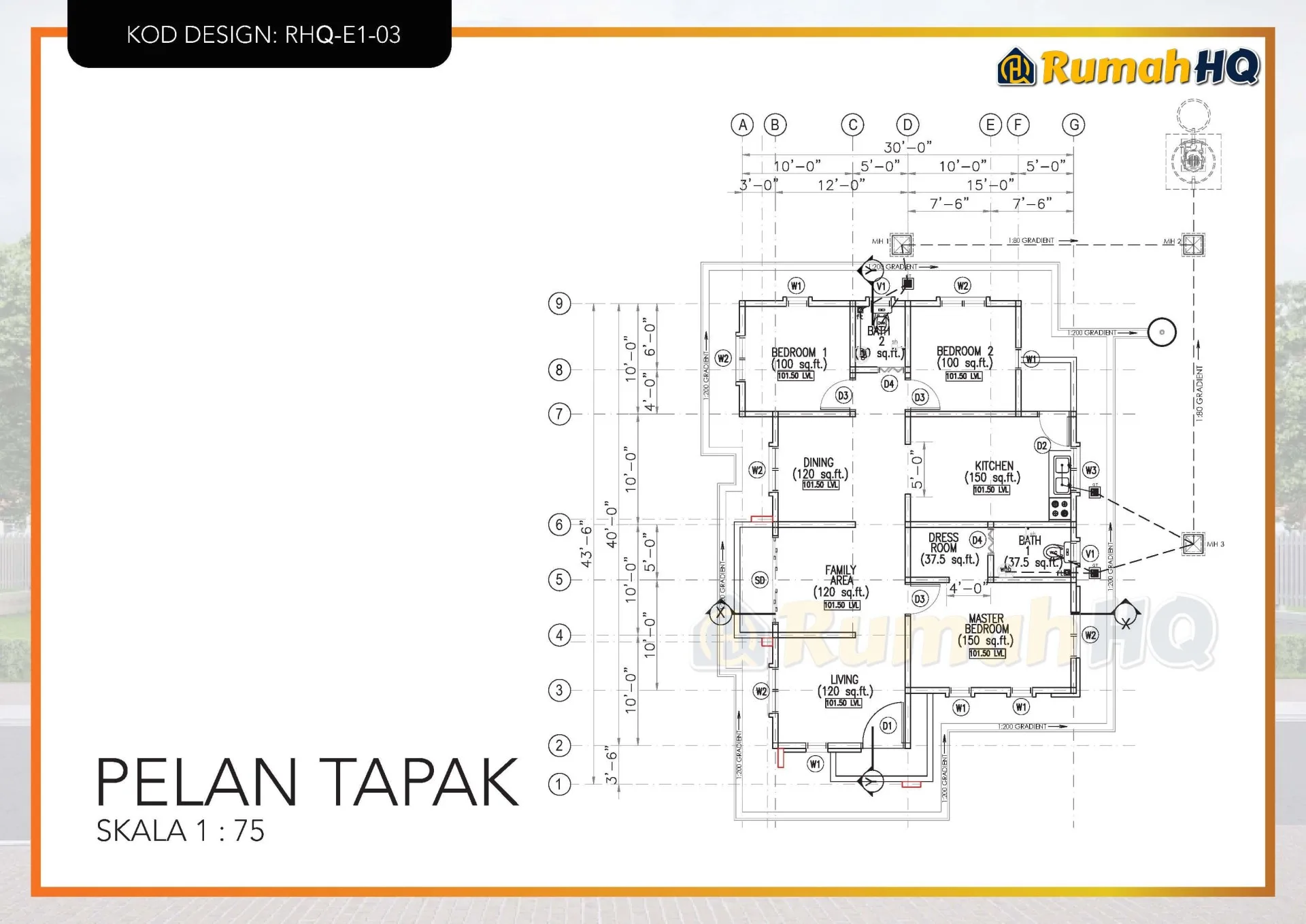 Rekabentuk Design Rumah RHQ E1 03 6